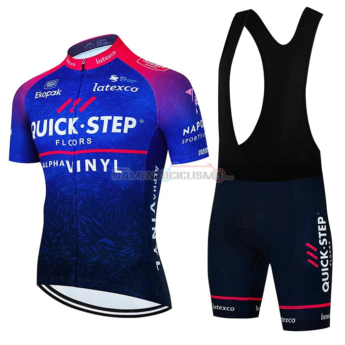 Abbigliamento Ciclismo Deceuninck Quick Step Manica Corta 2022 Blu Rosso